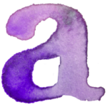 letter "a" in watercolor